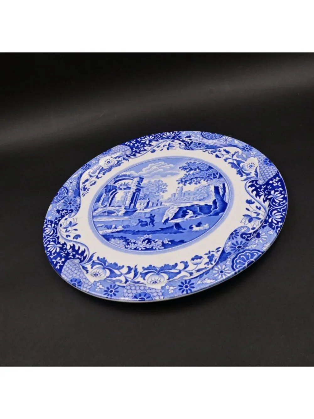 Spode Blue Italian Cake Pastry Dome Plate Set Cake Serving Dish Porcelain 11